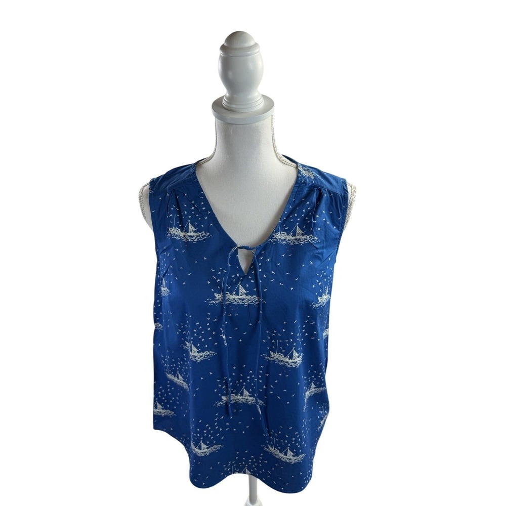 Seasalt Cornwall Women's‎ Cobbs Well Sleeveless Top 100% Cotton UK12 US8